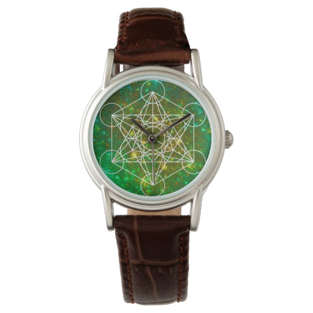 Reloj De Pulsera Cubo de Metatrón, Geometría Sagrada, Símbolo Espir (Anverso)