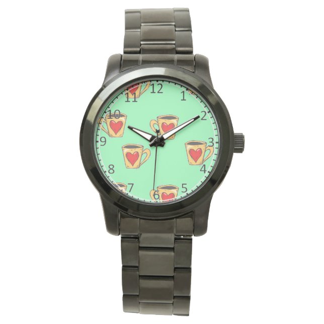 Reloj De Pulsera Cubos de amor con turquesa (Anverso)