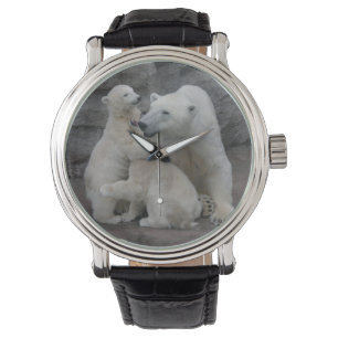 Reloj De Pulsera Cubos De Oso Polar Y Madre