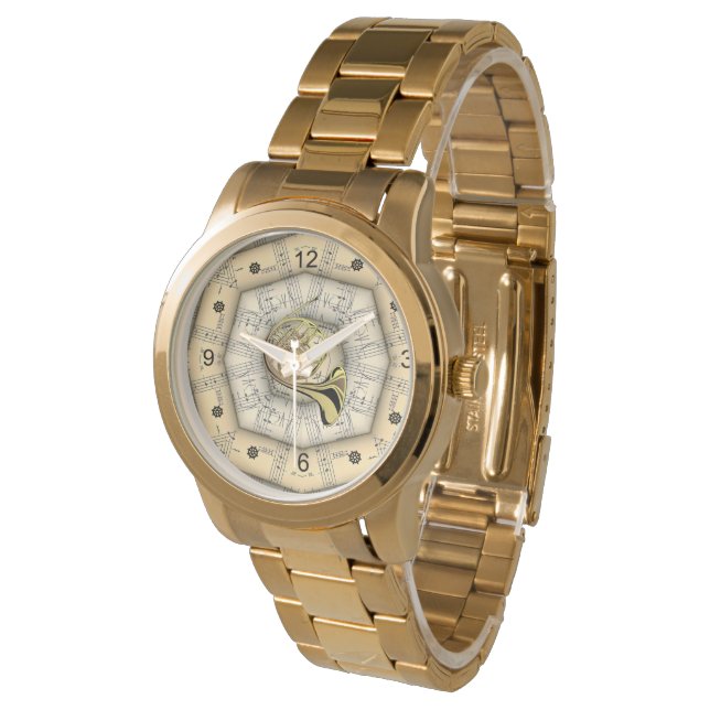 Reloj De Pulsera Cuerno francés ~ Diseño musical extraño ~ Único ~ (Angular)