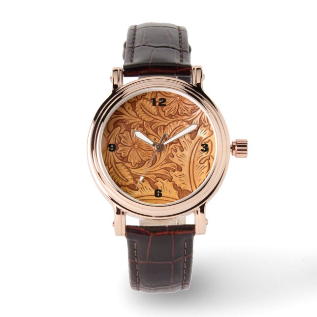 Reloj De Pulsera Cuero de campo rubio-marrón-occidental (Anverso)