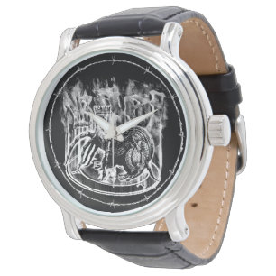 Reloj De Pulsera Cuero negro de cosecha