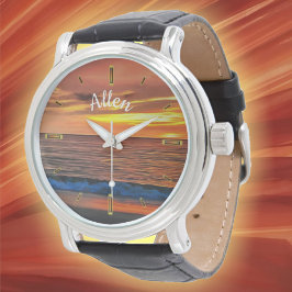 Reloj De Pulsera Cuero Sunset 1577