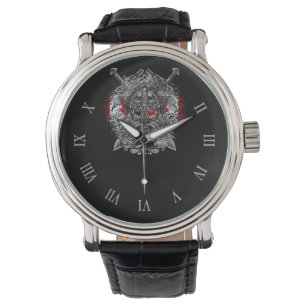 Reloj De Pulsera Cuervos de Odín espadas Mitología vikinga bandera