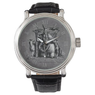 Reloj De Pulsera Cuervos de Odin Mitología vikinga Valhalla espera 