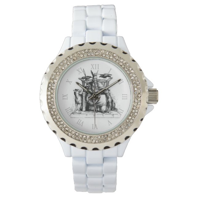 Reloj De Pulsera Cuervos de Odín Mitología Vikinga Valhalla espera  (Anverso)