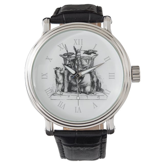 Reloj De Pulsera Cuervos de Odín Mitología Vikinga Valhalla espera  (Anverso)