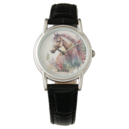 Reloj De Pulsera Cuidad acuarela Caballo Animal Lover