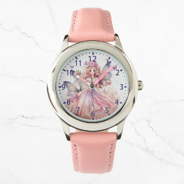 Reloj De Pulsera Cuidada acuarela rosa hadas nórdicas mariposas