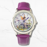 Reloj De Pulsera Cuidada acuarela Woodland Fairy Butterfly Floral<br><div class="desc">Cute Watercolor Woodland Fairy Butterfly Floral Kids Girly eWatch Watches tiene un lindo hadas de bosques con mariposas y flores. Creado por Evco Studio www.zazzle.com/store/evcostudio</div>