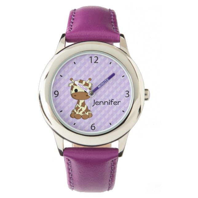 Reloj De Pulsera Cuidada bebé giraffe kawaii personalizado chica no (Anverso)