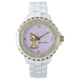 Reloj De Pulsera Cuidada bebé giraffe kawaii personalizado nombre m