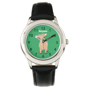 Reloj De Pulsera Cuidada jersey feliz vaca y personalizado de flore