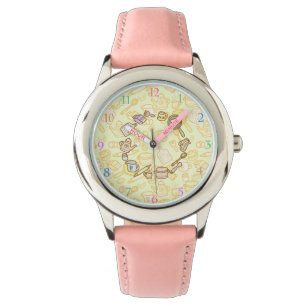 Reloj De Pulsera Cuidada utensilios de cocina amarillo