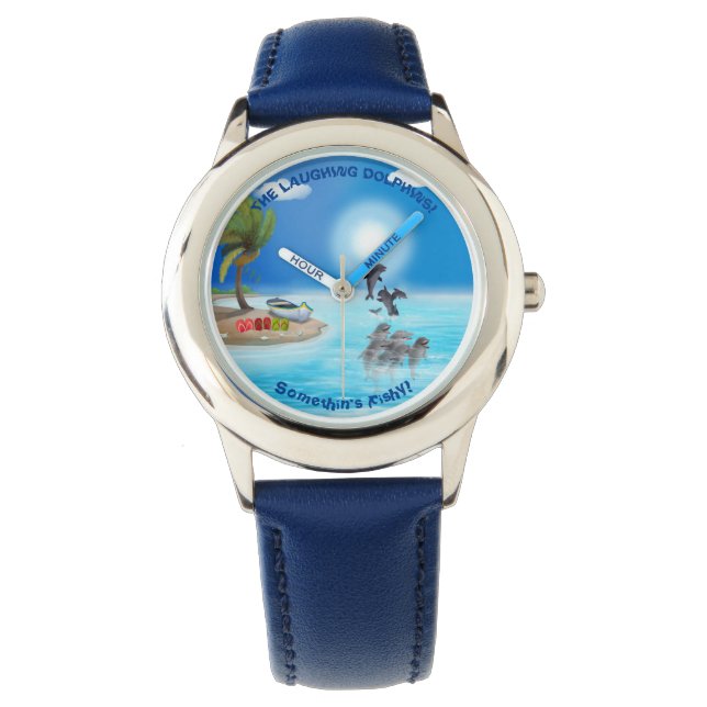 Reloj De Pulsera ¡Cuidado Con Los Niños Y Los Delfines Rociosos! (Anverso)