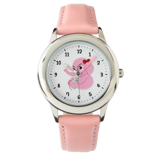 Reloj De Pulsera Cuidado elefante chica personalizado (Anverso)