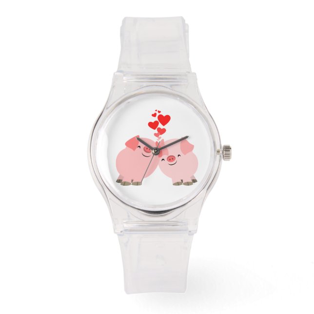 Reloj De Pulsera Cuidados Personalizados cerdos en Love Watch (Anverso)