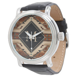 Reloj De Pulsera Cultura india nativa americana estilo boho monogra