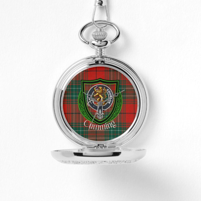 Reloj De Pulsera Cumming Scottish Clan Tartan & Crest (Anverso)