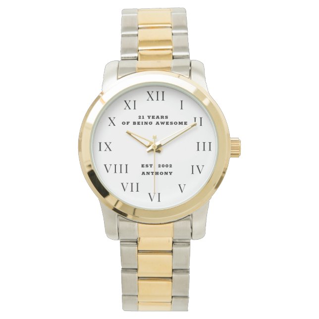 Reloj De Pulsera Cumpleaños 21 Veintiuno Divertido Plata (Anverso)