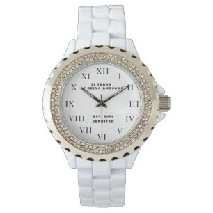 Reloj De Pulsera Cumpleaños 21 Veintiuno Divertido Plata