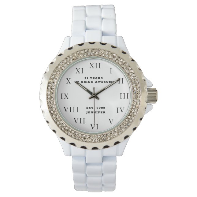 Reloj De Pulsera Cumpleaños 21 Veintiuno Divertido Plata (Anverso)