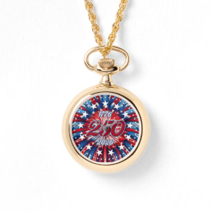 Reloj De Pulsera Cumpleaños 250 de América 1776-2026 Fuegos Artific