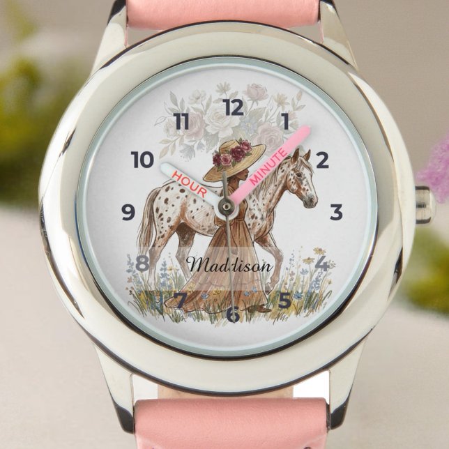 Reloj De Pulsera Cumpleaños de amante de caballo elegante (Celebrate a special birthday with this elegant French country-inspired card!)