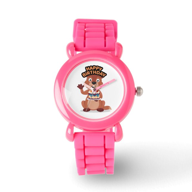 Reloj De Pulsera Cumpleaños de ardilla (Anverso)