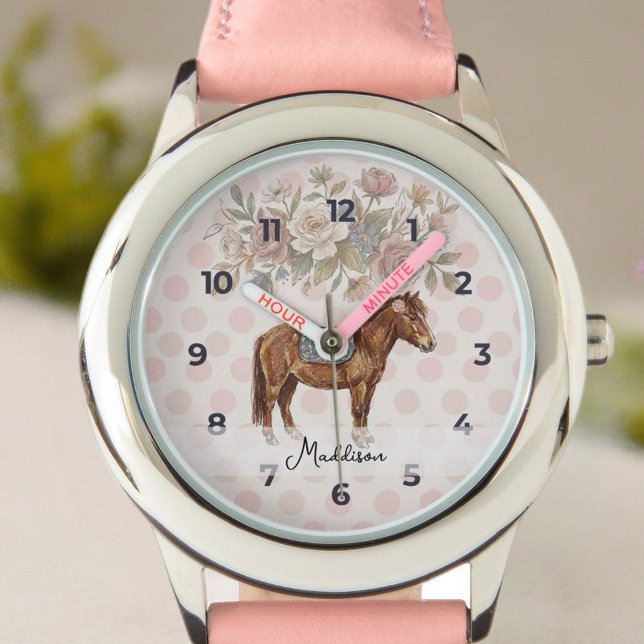 Reloj De Pulsera Cumpleaños de Poni ( This charming theme combines the elegance of French country décor with whimsical pony illustrations)