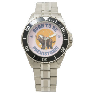 Reloj De Pulsera Cumpleaños prehistórico de mamut bebé divertido