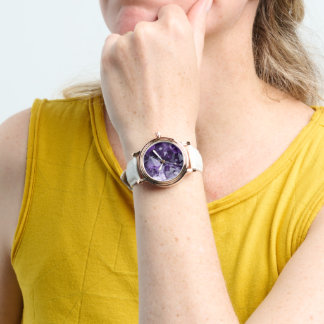 Reloj De Pulsera Cúmulo de Cristal Curativo de Amatista
