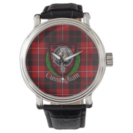 Reloj De Pulsera Cunningham Scottish Clan Tartan & Crest
