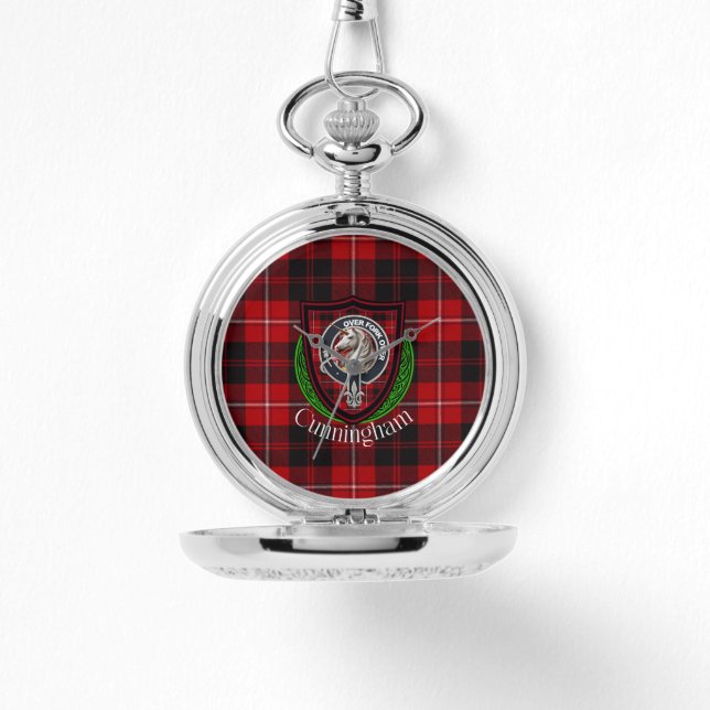 Reloj De Pulsera Cunningham Scottish Clan Tartan & Crest (Anverso)