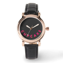 Cupcake Rosa Texto Personalizado Negro 