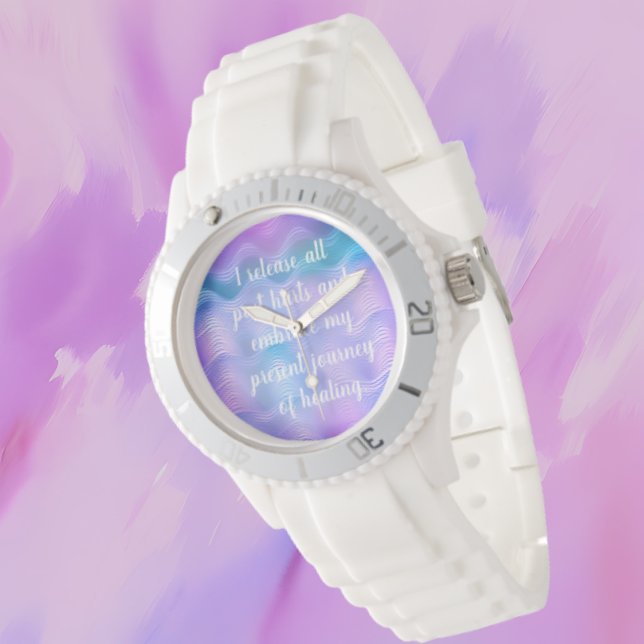 Reloj De Pulsera Curar el viaje de las olas azul-púrpura (Subido por el creador)