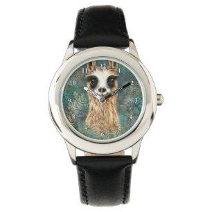 Reloj De Pulsera Curiosa Llama divertida vigilancia