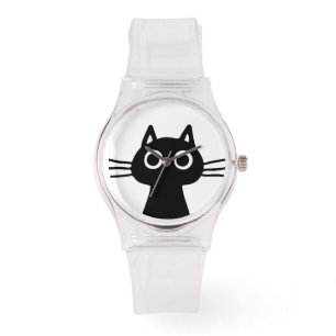 Reloj De Pulsera Curioso gato negro gatito   Funky Feline Fashion
