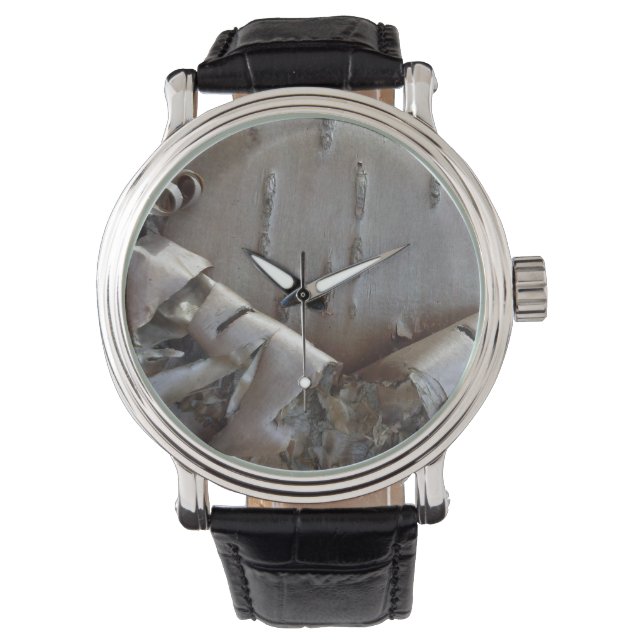 Reloj De Pulsera Curly Birch Bark Tree Rustic (Anverso)