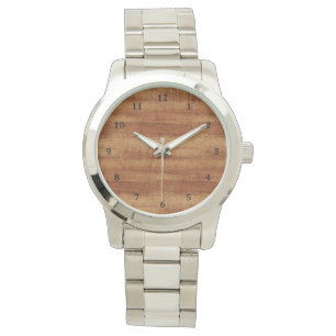 Reloj De Pulsera Curly Koa Acacia Wood Grain Look