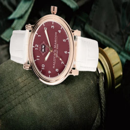 Reloj De Pulsera Custom couple names monogram burgundy