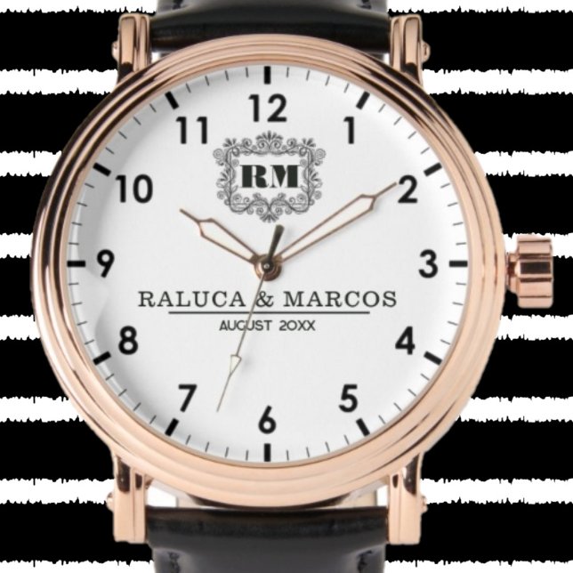 Reloj De Pulsera Custom couple names simple minimal monogram (Subido por el creador)