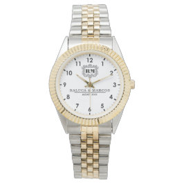 Reloj De Pulsera Custom couple names simple minimal monogram