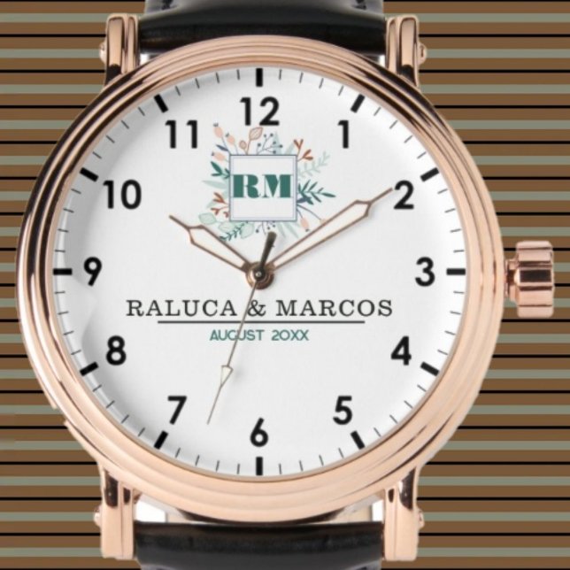 Reloj De Pulsera Custom couple names wedding minimal monogram (Subido por el creador)