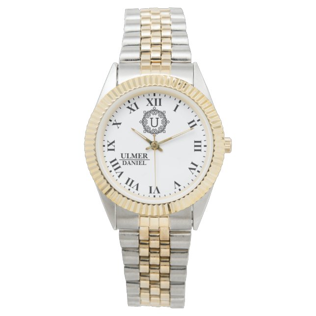 Reloj De Pulsera Custom Engraved Roman Numeral Leather Strap Person (Anverso)