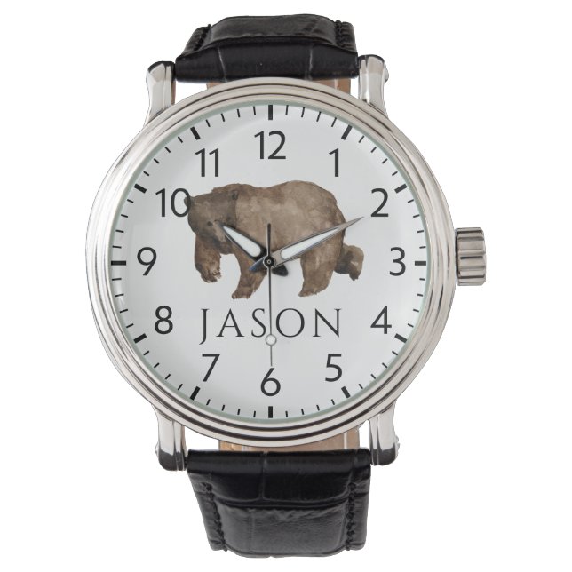 Reloj De Pulsera Custom Holiday Watch for Hunter Man | Bear Design (Anverso)
