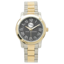 Reloj De Pulsera Custom Initials & Names Monogram Timeless Style