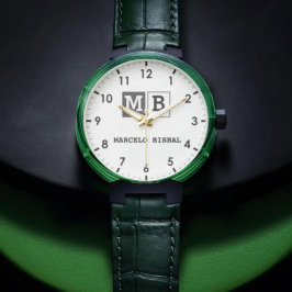 Reloj De Pulsera Custom Leather Personalized Name & Initials Gift