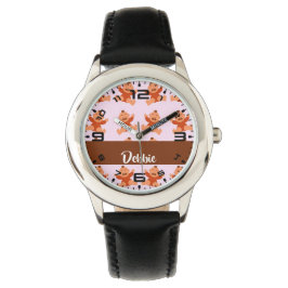 Reloj De Pulsera Custom name crying babies on pink