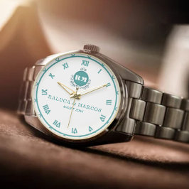 Reloj De Pulsera Custom Name & Initials Vintage Style Couple’s